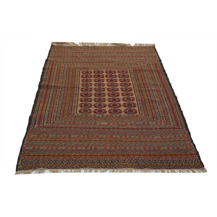 Maliki Kilim 3' 11" X 6' 0" Wool Hand-Woven Kilim 3' 11" X 6' 0" (119 X 183) / Multi / Multi