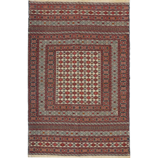 Maliki Kilim Hand-Woven Wool Kilim IVA0024125 - Natalia Rugs