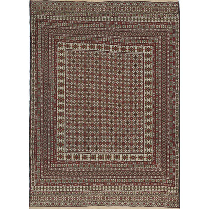 Maliki Kilim Hand-Woven Wool Kilim IVA0024126 - Natalia Rugs