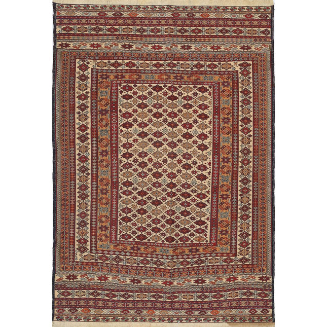 Maliki Kilim Hand-Woven Wool Kilim IVA0024127 - Natalia Rugs