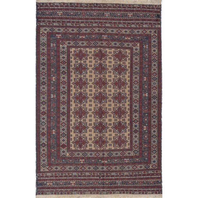 Maliki Kilim Hand-Woven Wool Kilim IVA0024128 - Natalia Rugs