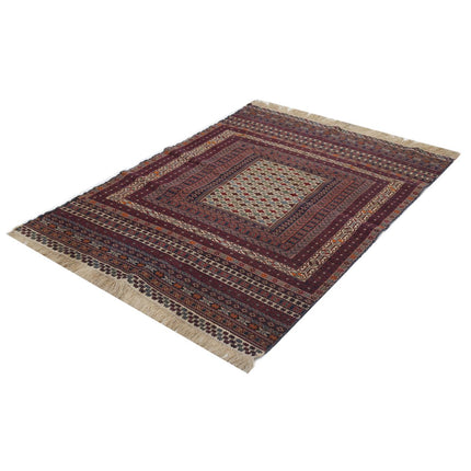 Maliki Kilim 4' 1" X 6' 3" Wool Hand-Woven Kilim 4' 1" X 6' 3" (124 X 191) / Multi / Multi