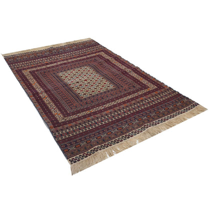 Maliki Kilim 4' 1" X 6' 3" Wool Hand-Woven Kilim 4' 1" X 6' 3" (124 X 191) / Multi / Multi