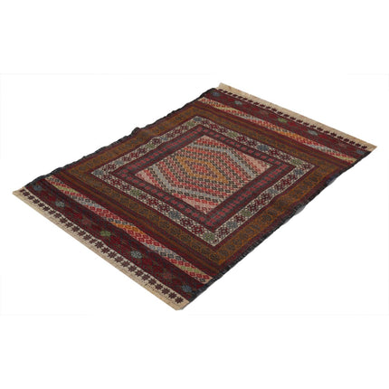 Maliki Kilim 2' 11" X 4' 3" Wool Hand-Woven Kilim 2' 11" X 4' 3" (89 X 130) / Multi / Multi