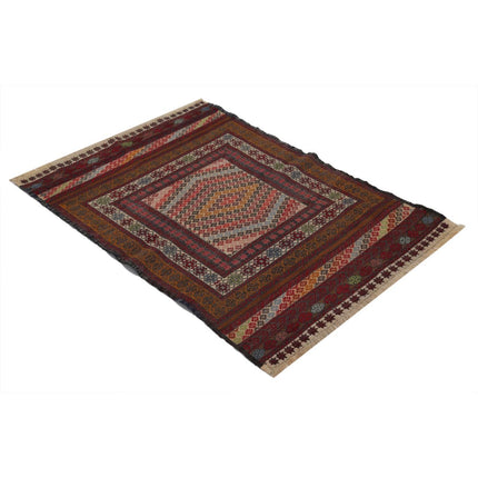 Maliki Kilim 2' 11" X 4' 3" Wool Hand-Woven Kilim 2' 11" X 4' 3" (89 X 130) / Multi / Multi