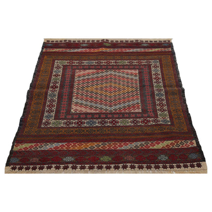 Maliki Kilim 2' 11" X 4' 3" Wool Hand-Woven Kilim 2' 11" X 4' 3" (89 X 130) / Multi / Multi