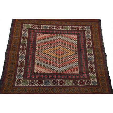 Maliki Kilim 2' 11" X 4' 3" Wool Hand-Woven Kilim 2' 11" X 4' 3" (89 X 130) / Multi / Multi