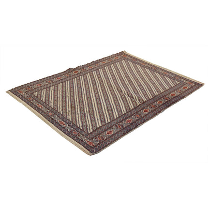 Maliki Kilim 4' 4" X 6' 0" Wool Hand-Woven Kilim 4' 4" X 6' 0" (132 X 183) / Multi / Multi