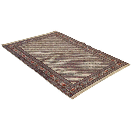 Maliki Kilim 4' 4" X 6' 0" Wool Hand-Woven Kilim 4' 4" X 6' 0" (132 X 183) / Multi / Multi