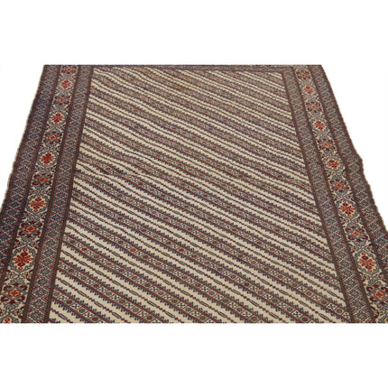 Maliki Kilim 4' 4" X 6' 0" Wool Hand-Woven Kilim 4' 4" X 6' 0" (132 X 183) / Multi / Multi