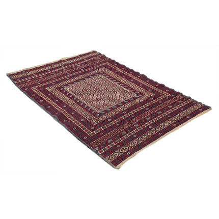 Maliki Kilim 3' 11" X 5' 11" Wool Hand-Woven Kilim 3' 11" X 5' 11" (119 X 180) / Multi / Multi