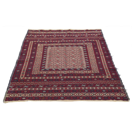 Maliki Kilim 3' 11" X 5' 11" Wool Hand-Woven Kilim 3' 11" X 5' 11" (119 X 180) / Multi / Multi