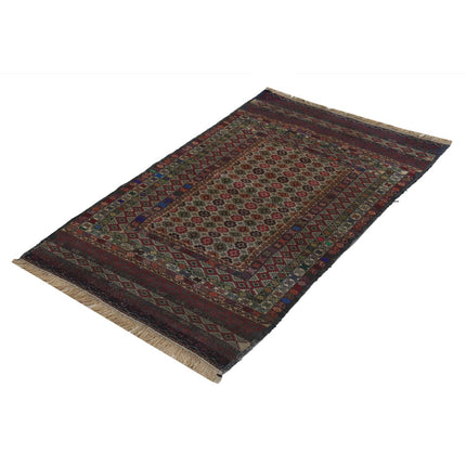 Maliki Kilim 2' 8" X 4' 8" Wool Hand-Woven Kilim 2' 8" X 4' 8" (81 X 142) / Multi / Multi