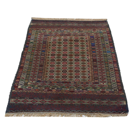 Maliki Kilim 2' 8" X 4' 8" Wool Hand-Woven Kilim 2' 8" X 4' 8" (81 X 142) / Multi / Multi