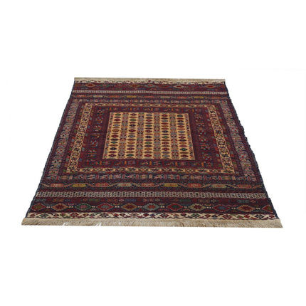 Maliki Kilim 4' 3" X 5' 11" Wool Hand-Woven Kilim 4' 3" X 5' 11" (130 X 180) / Multi / Multi