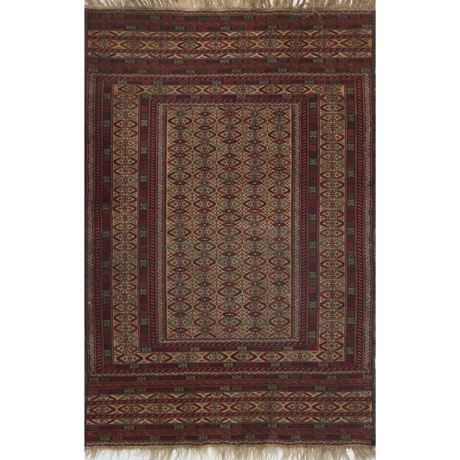 Maliki Kilim Hand-Woven Wool Kilim IVA0024233 - Natalia Rugs