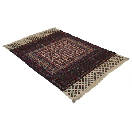 Maliki Kilim 4' 6" X 6' 3" Wool Hand-Woven Kilim 4' 6" X 6' 3" (137 X 191) / Multi / Multi