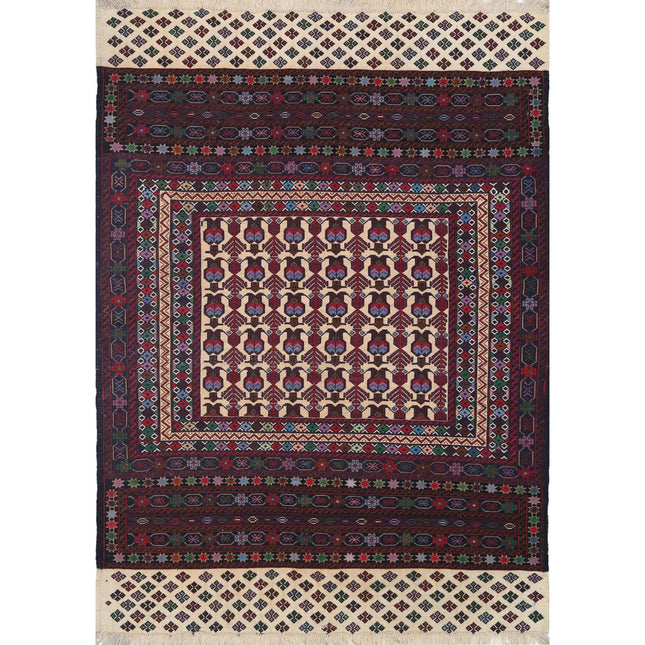 Maliki Kilim Hand-Woven Wool Kilim IVA0024253 - Natalia Rugs