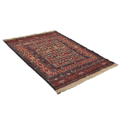 Maliki Kilim 4' 5" X 6' 1" Wool Hand-Woven Kilim 4' 5" X 6' 1" (135 X 185) / Multi / Multi