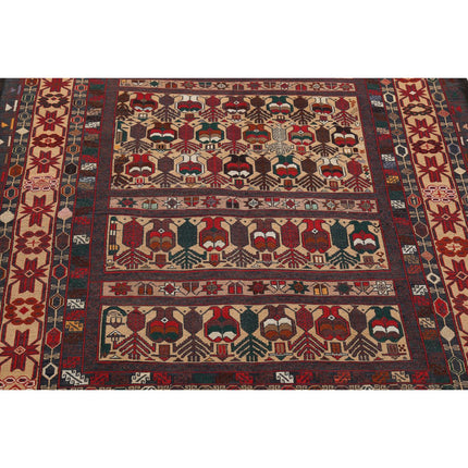 Maliki Kilim 4' 5" X 6' 1" Wool Hand-Woven Kilim 4' 5" X 6' 1" (135 X 185) / Multi / Multi