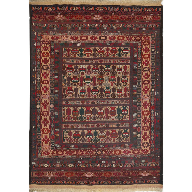 Maliki Kilim Hand-Woven Wool Kilim IVA0024256 - Natalia Rugs