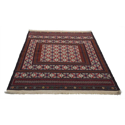 Maliki Kilim 4' 4" X 5' 10" Wool Hand-Woven Kilim 4' 4" X 5' 10" (132 X 178) / Multi / Multi