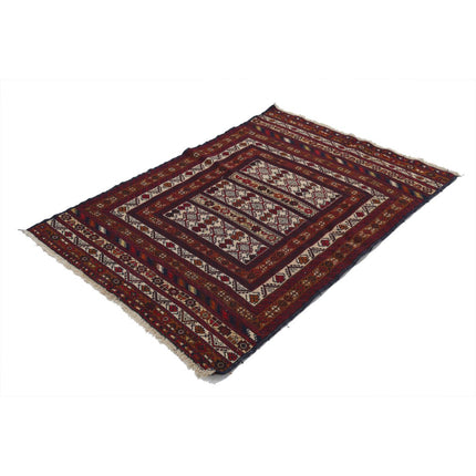 Maliki Kilim 3' 11" X 5' 10" Wool Hand-Woven Kilim 3' 11" X 5' 10" (119 X 178) / Multi / Multi