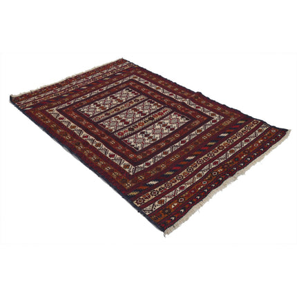 Maliki Kilim 3' 11" X 5' 10" Wool Hand-Woven Kilim 3' 11" X 5' 10" (119 X 178) / Multi / Multi