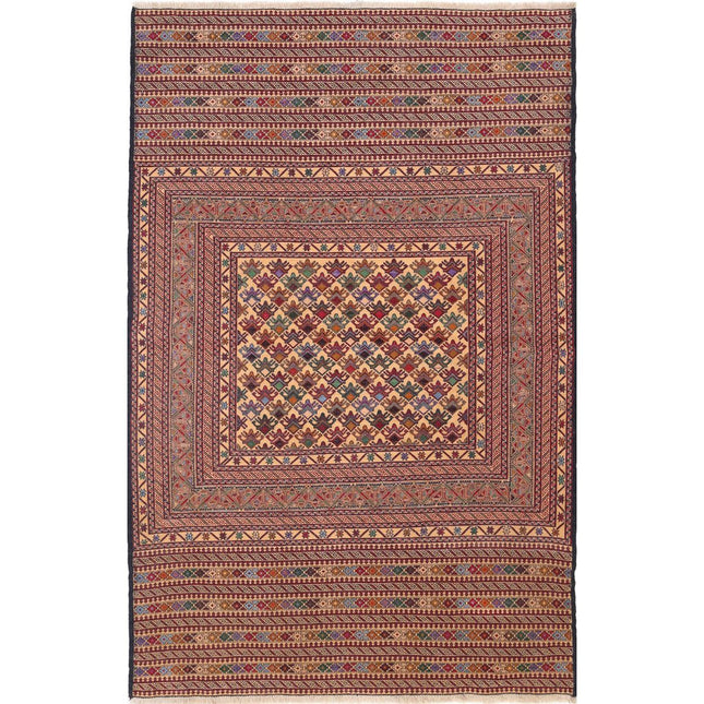 Maliki Kilim Hand-Woven Wool Kilim IVA0024267 - Natalia Rugs