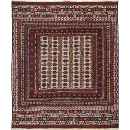 Maliki Kilim Hand-Woven Wool Kilim IVA0024268 - Natalia Rugs