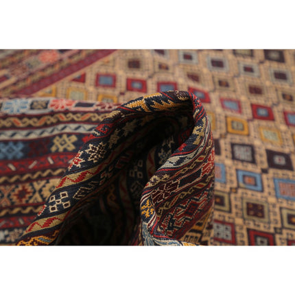 Maliki Kilim 3' 8" X 5' 7" Wool Hand-Woven Kilim 3' 8" X 5' 7" (112 X 170) / Multi / Multi