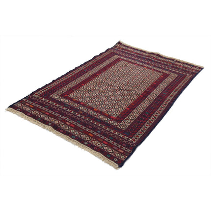 Maliki Kilim 3' 10" X 5' 11" Wool Hand-Woven Kilim 3' 10" X 5' 11" (117 X 180) / Multi / Multi