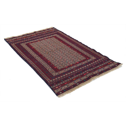 Maliki Kilim 3' 10" X 5' 11" Wool Hand-Woven Kilim 3' 10" X 5' 11" (117 X 180) / Multi / Multi