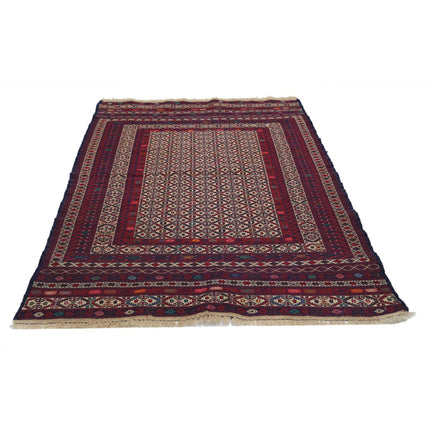 Maliki Kilim 3' 10" X 5' 11" Wool Hand-Woven Kilim 3' 10" X 5' 11" (117 X 180) / Multi / Multi