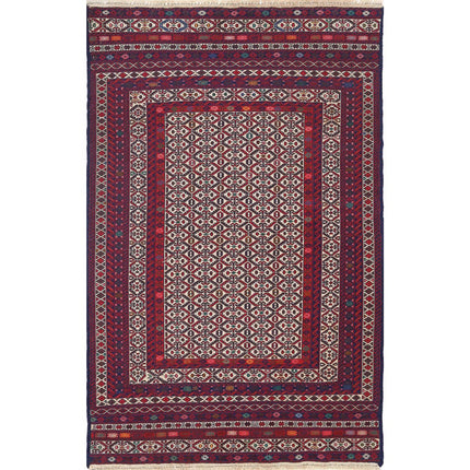 Maliki Kilim Hand-Woven Wool Kilim IVA0024273 - Natalia Rugs