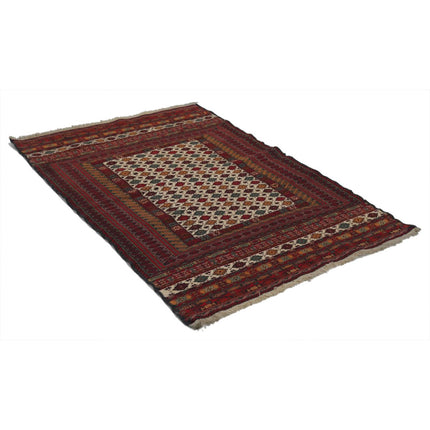 Maliki Kilim 4' 2" X 6' 2" Wool Hand-Woven Kilim 4' 2" X 6' 2" (127 X 188) / Multi / Multi