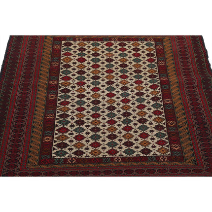 Maliki Kilim 4' 2" X 6' 2" Wool Hand-Woven Kilim 4' 2" X 6' 2" (127 X 188) / Multi / Multi