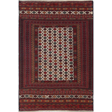 Maliki Kilim Hand-Woven Wool Kilim IVA0024275 - Natalia Rugs