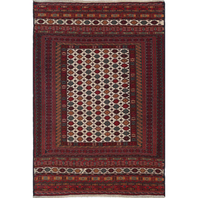 Maliki Kilim Hand-Woven Wool Kilim IVA0024275 - Natalia Rugs