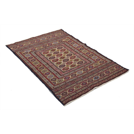 Maliki Kilim 3' 0" X 4' 6" Wool Hand-Woven Kilim 3' 0" X 4' 6" (91 X 137) / Multi / Multi