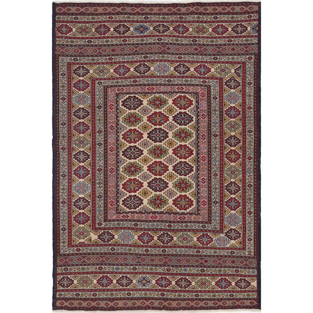 Maliki Kilim Hand-Woven Wool Kilim IVA0024277 - Natalia Rugs