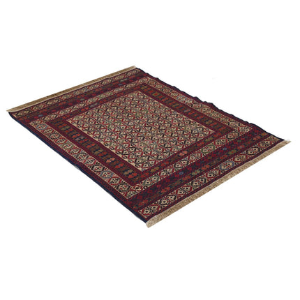 Maliki Kilim 3' 3" X 4' 4" Wool Hand-Woven Kilim 3' 3" X 4' 4" (99 X 132) / Multi / Multi