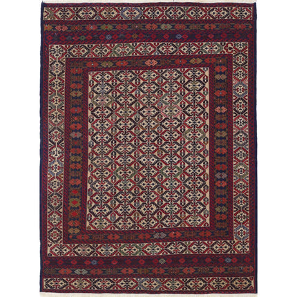 Maliki Kilim Hand-Woven Wool Kilim IVA0024280 - Natalia Rugs