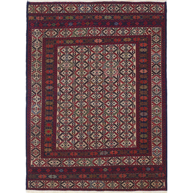 Maliki Kilim Hand-Woven Wool Kilim IVA0024280 - Natalia Rugs