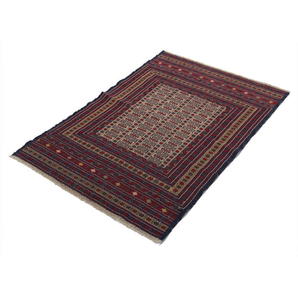 Maliki Kilim 3' 1" X 4' 7" Wool Hand-Woven Kilim 3' 1" X 4' 7" (94 X 140) / Multi / Multi