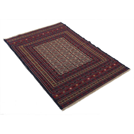 Maliki Kilim 3' 1" X 4' 7" Wool Hand-Woven Kilim 3' 1" X 4' 7" (94 X 140) / Multi / Multi