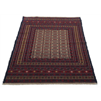 Maliki Kilim 3' 1" X 4' 7" Wool Hand-Woven Kilim 3' 1" X 4' 7" (94 X 140) / Multi / Multi