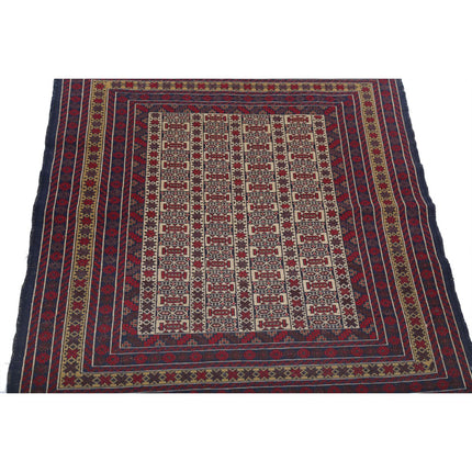 Maliki Kilim 3' 1" X 4' 7" Wool Hand-Woven Kilim 3' 1" X 4' 7" (94 X 140) / Multi / Multi