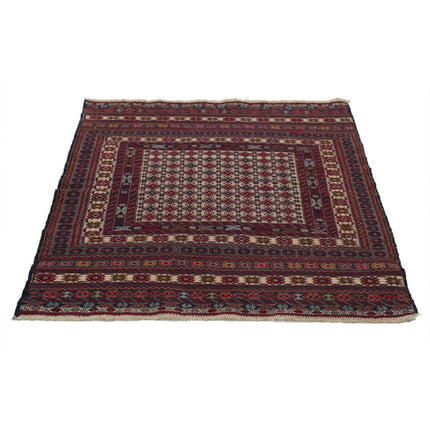 Maliki Kilim 3' 8" X 4' 11" Wool Hand-Woven Kilim 3' 8" X 4' 11" (112 X 150) / Multi / Multi