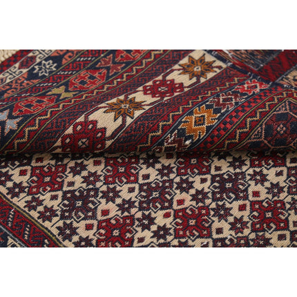 Maliki Kilim 3' 8" X 4' 11" Wool Hand-Woven Kilim 3' 8" X 4' 11" (112 X 150) / Multi / Multi